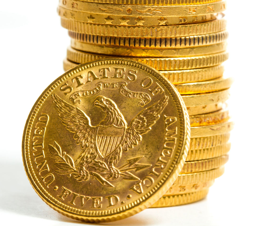stack of gold eagle bullion coins