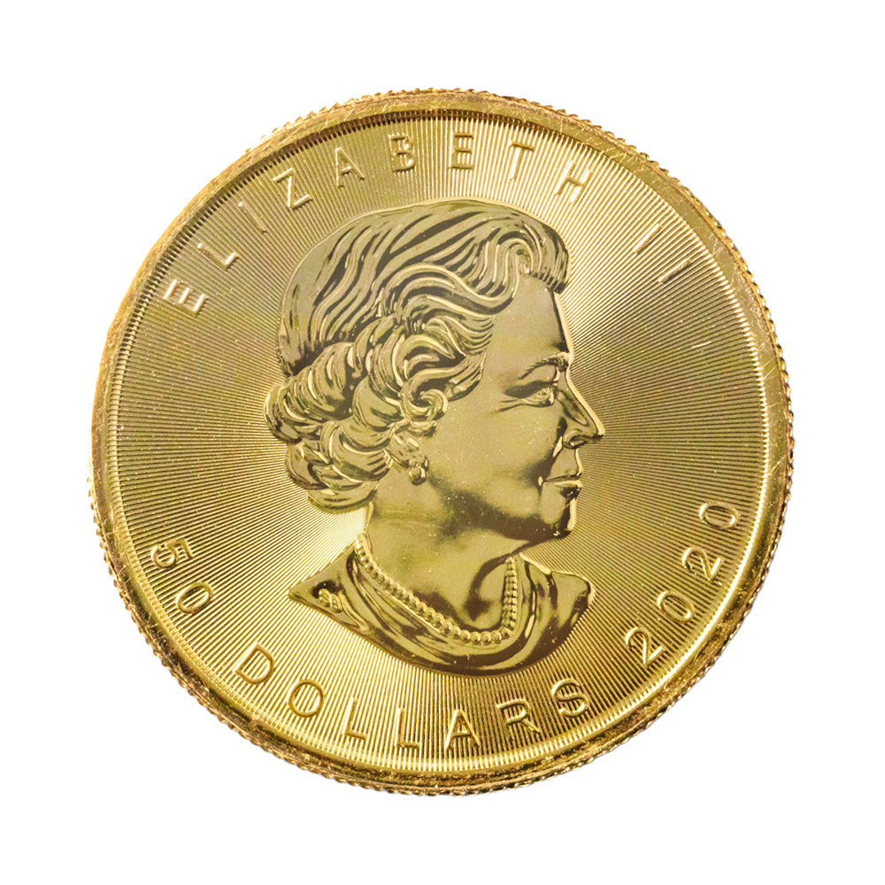 gold maple leaf coin obverse