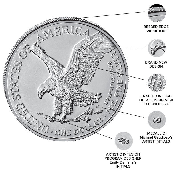 silver american eagle type 2 reverse